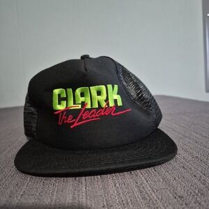 Clark The Leader  Forklift, Black Snapback Hat.  Trucker. Mesh Made In U.S.A.